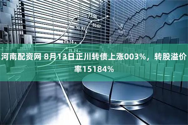 河南配资网 8月13日正川转债上涨003%,转股溢价率15184%