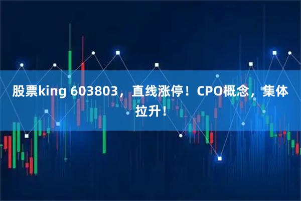 股票king 603803，直线涨停！CPO概念，集体拉升！