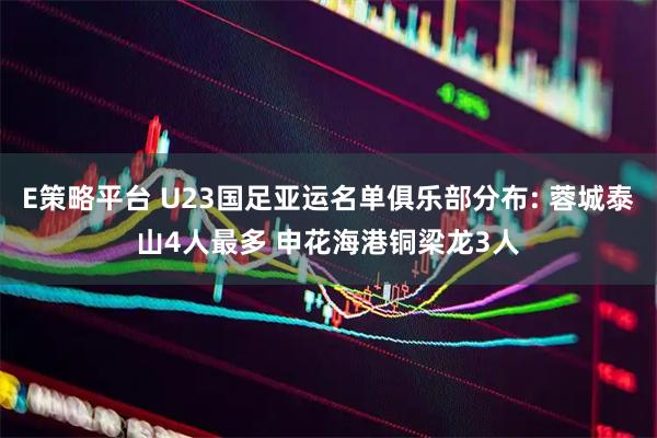 E策略平台 U23国足亚运名单俱乐部分布: 蓉城泰山4人最多 申花海港铜梁龙3人